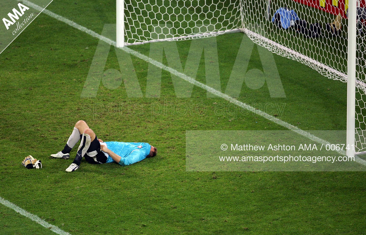 14 June 2006 - FIFA World Cup 2006 - Group A - Germany v Poland - A dejected Artur Boruc the Poland goalkeeper after losing 1-0 to Germany
