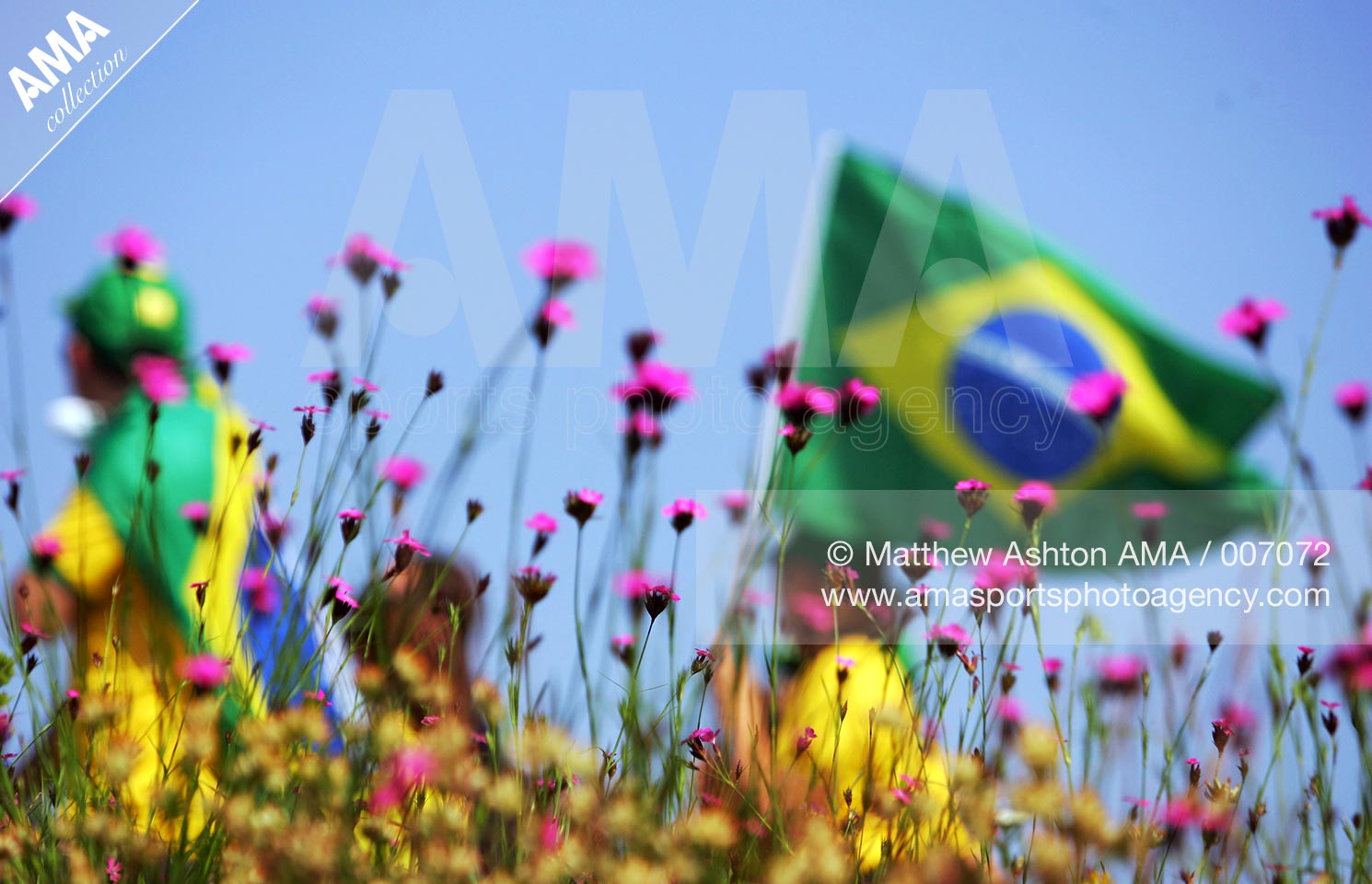 18 June 2006 - FIFA World Cup 2006 - Group F - Australia v Brazil - Brazil fans make their way to the stadium in Munich