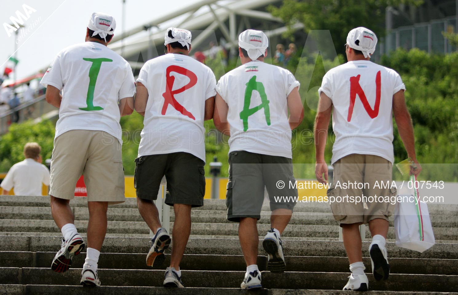 21 June 2006 - FIFA World Cup 2006 - Group D - Iran v Angola - Iran fans walk to the stadium in Leipzig