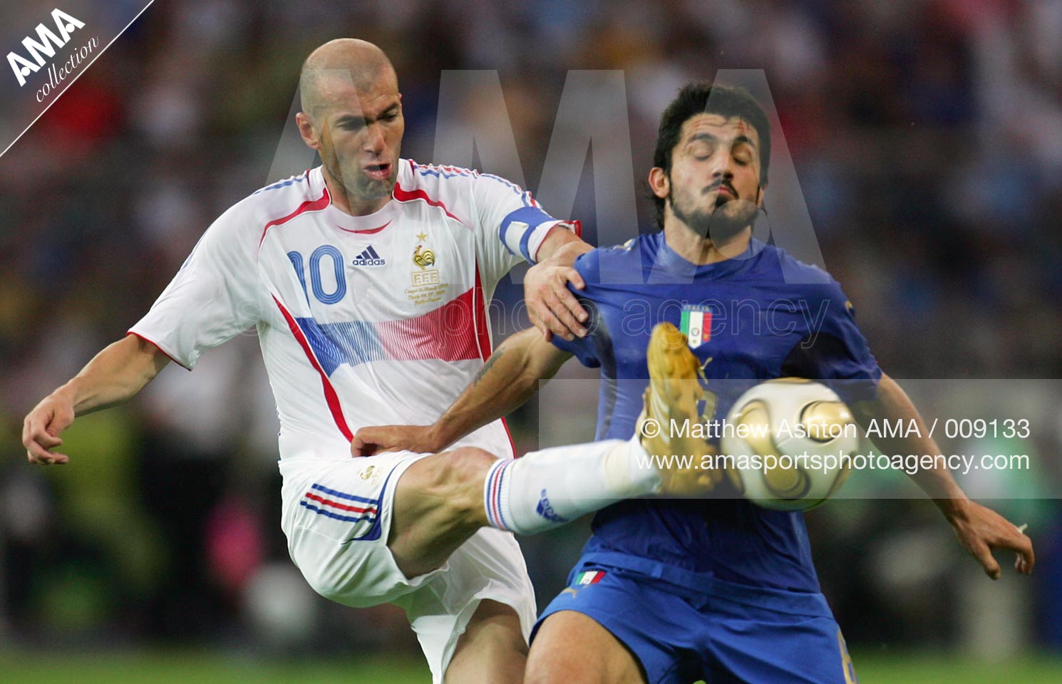 09 July 2006 - FIFA World Cup 2006 - Final - Italy v France - FIFA World Cup 2006 Final : Zinedine Zidane of France and Gennaro Gattuso of Italy