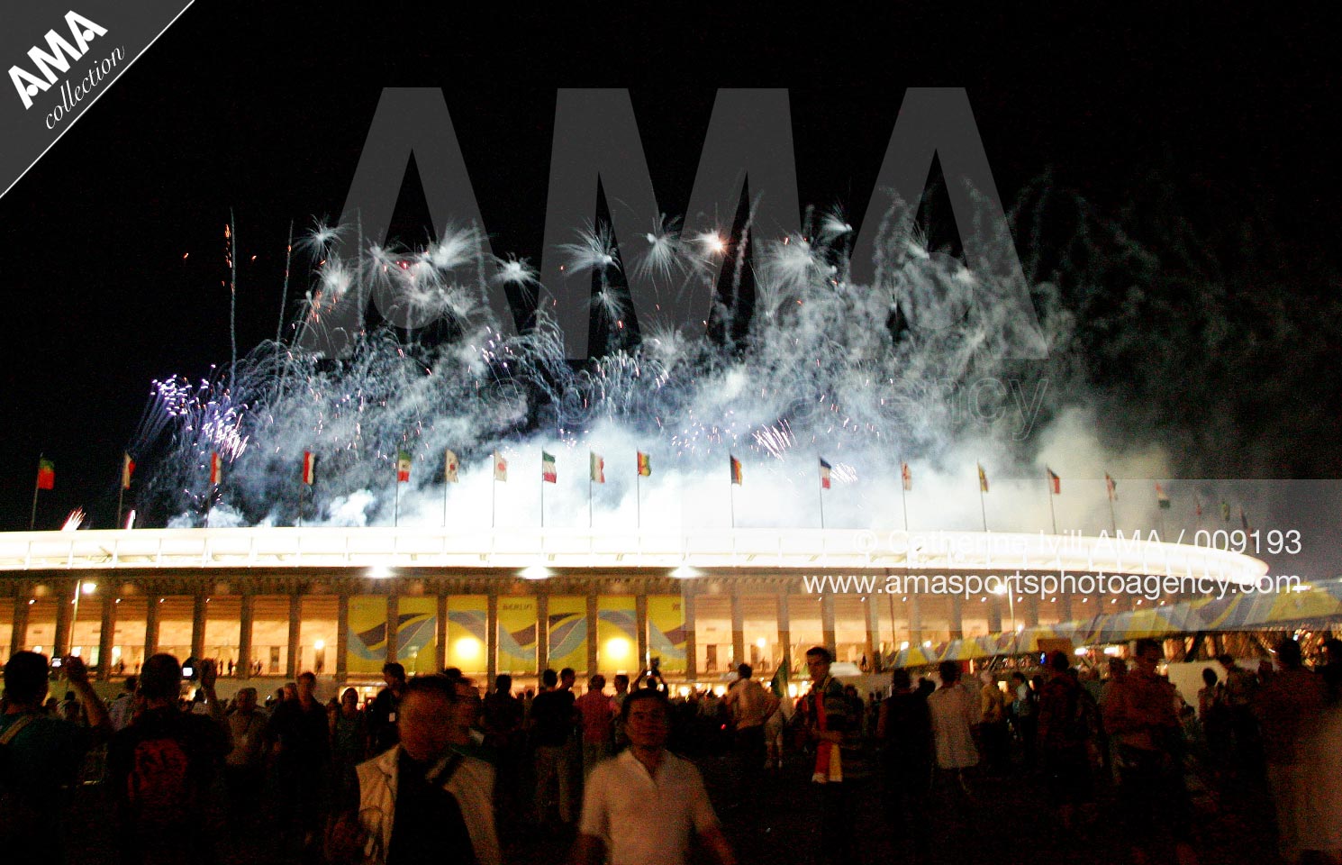 09 July 2006 - FIFA World Cup 2006 - Final - Italy v France - Fireworks are let off in the Olympic Stadium in Berlin at the end of the match