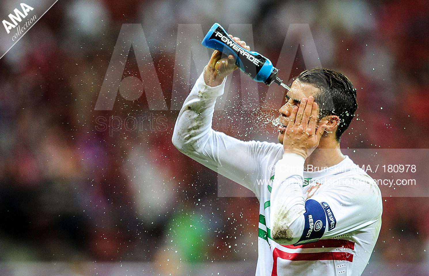 UEFA European Championships Euro 2012 - Quarter-Final - Czech Republic v Portugal - Cristiano Ronaldo of Portugal cools off 180978